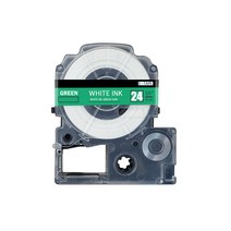 엡손 라벨테이프 SD24GW 호환 라벨지 24mm 녹색바탕 흰색글자, 1개