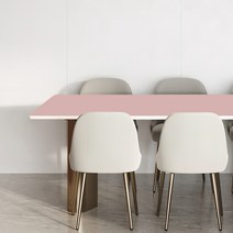 어나더 양면 가죽 방수 식탁보 모서리라운딩5mm, 핑크 + 진핑크, 75 x 120 cm