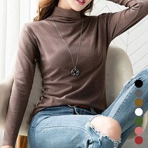 턴키 스판 하이넥 빅사이즈 반폴라 티셔츠 G-292