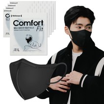 웰킵스 컴포트핏 데일리 새부리형 마스크 중형, 블랙, 1개, 25개입