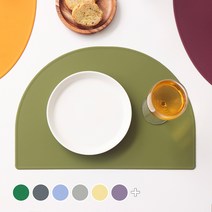 에이드엘 슬림 아치 실리콘 테이블매트 2p, 올리브, 386 x 268mm