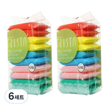 쓰리스타 별표 폴리 스폰지 수세미, 10매, 6세트