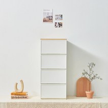 씨밀렉스 래폴드 모듈서랍장 400 레귤러 4단 L, 무디파스텔 화이트, 1개