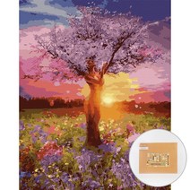 아트조이 DIY 명화 그리기 세트 40 x 50 cm 세로형, 꽃밭의 노을