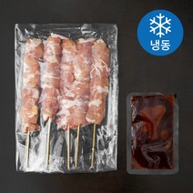 플레잇 대왕 닭꼬치 120g x 5개입 + 핫바베큐소스 100g 세트 (냉동), 1세트