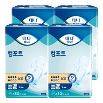 테나 컴포트 노말 성인기저귀 남녀공용, 30매입, 4팩