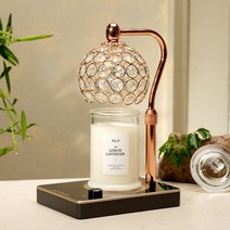 캔들백화점 비주 캔들워머 + 워머전용 소이 캔들 370g 세트, 레몬라벤더, 로즈골드(블랙)