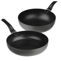 쿡앤쿡 하드앤롱 아노다이징 후라이팬 2종세트, 혼합색상, 프라이팬 28cm + 궁중팬 28cm