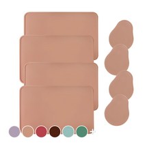 에이드엘 다이닝 실리콘 테이블웨어 4인세트 8p, 브릭레드, 테이블매트(가로 428mm x 세로 282mm), 컵받침(가로 105mm x 세로 135mm)