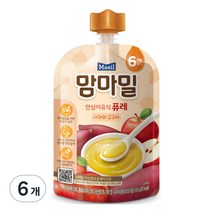 맘마밀 안심 이유식 퓨레 6개월부터 100g, 사과와 고구마, 6개