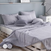 베드앤데코 엣지 시어서커 홑이불 + 패드겸카페트 + 베개커버