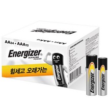 에너자이저 알카라인 AA 24p + AAA 12p 건전지 세트, 1세트
