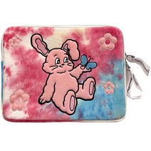 솔룸 그라데이션 물감 큐티 아이패드 파우치, 핑크버니