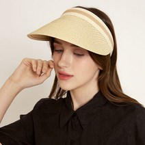 풋온 무지 라탄 썬캡 모자