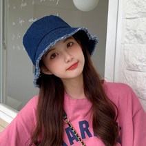 해피제이 데님 청 벙거지 버킷햇 모자