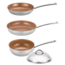 에델코첸 통3중 이지프리즘 프라이팬 3종 세트 인덕션 IH, 프라이팬24cm + 28cm + 웍팬24cm