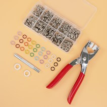 꽁쏘 만능 똑딱이 펀치 + 케이스 + 실버 단추 100p + 컬러 단추 랜덤발송 50p + 도구 세트, 펀치+실버단추100개+컬러단추50개+도구세트, 혼합색상