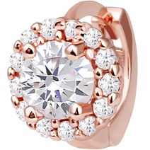 라울스톤 여성용 14K 금침 라운드 큐빅 엘리제 한쪽 귀걸이