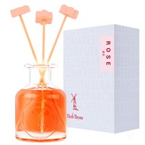 허브타임 NEW 실내용 디퓨저 130ml + 플라워 석고 랜덤발송 4p + 섬유스틱 5p 선물세트, 로즈, 1개