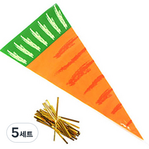 인디케이 삼각 당근 비닐 100p + 골드 타이 100p, 혼합색상, 5세트