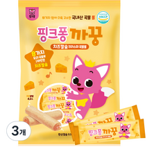 핑크퐁까꿍 치즈 칼슘 곡물 크리스피롤 24p, 치즈맛, 120g, 3개