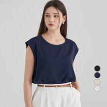 ELLE PARIS 여성용 라운드넥 민소매 블라우스