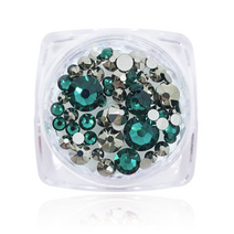 스와로브스키 네일스톤 세트, 에메랄드 + 메탈릭라이트골드, 1세트