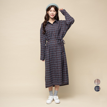 캐럿 여성 플란넬 셔츠 원피스