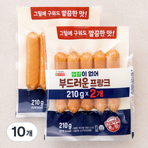 롯데햄 부드러운 프랑크 소시지, 210g, 10개