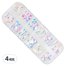 로나우디 고급대용량 스톤 파츠 얼음 네일 오로라 A L02001, 4세트, 혼합색상