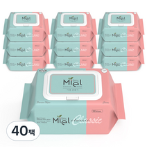 미엘 클래식 유아물티슈 캡형, 100매, 40개