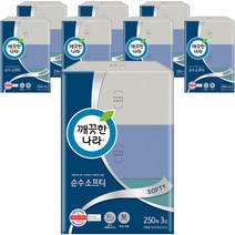 깨끗한나라 순수 소프티 각티슈 250p, 250매, 24개