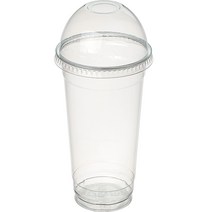 커피촌 투명 PET 아이스컵+돔뚜껑, 590ml, 100개
