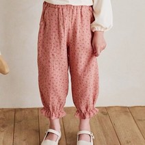 베베쥬 여아용 라일락 플라워 팬츠