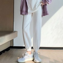 타니 여성용 조거 와플 트레이닝 기모 팬츠