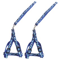 AnTs 강아지용 밀리터리 가슴줄 세트 S, 블루, 2세트