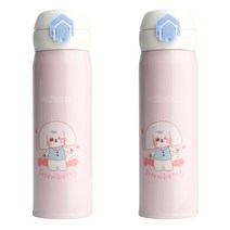 상상앤드 풍냥 멍지 텀블러 2p, 핑크, 500ml