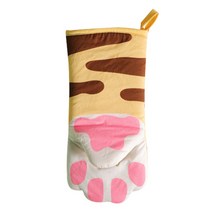 모든양품 고양이 단열 오븐 장갑, 옐로우, 1개