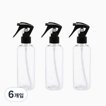 병도매닷컴 DT200 투명 건스프레이 용기, 검정캡, 6개입