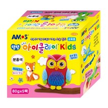 아모스 아이클레이 KIDS 5p, 80g, 분홍