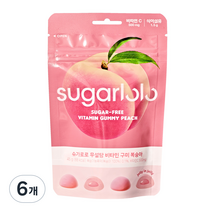 슈가로로 무설탕 비타민 구미 젤리 복숭아, 6개, 45g