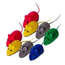 딩동펫 고양이 찍찍이 쥐 장난감 4종 x 2p, 그레이, 블루, 핑크, 옐로우, 1세트