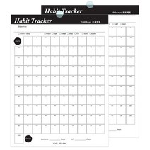 아이씨엘디자인 habit tracker 100days 목표달성 플래너 7매 x 2p 타공 랜덤 발송, 혼합색상