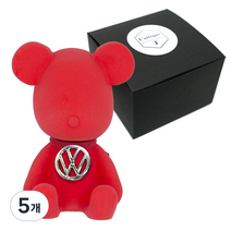 라띠크제이 엠블럼베어 차량용 방향제 폭스바겐 레드 + 클린코튼 5ml 리필 세트, 5개