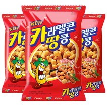 크라운 카라멜콘과땅콩 과자, 72g, 3개