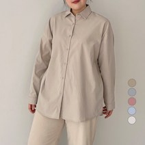 102102 여성용 빅사이즈 무지 오버핏 셔츠