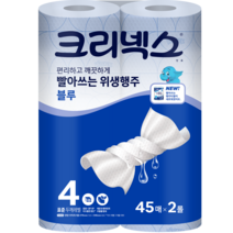 크리넥스 빨아쓰는 위생행주 블루 45매, 2롤, 1팩