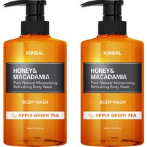 쿤달 퓨어 바디워시 애플그린티향, 500ml, 2개