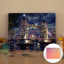 아트조이 DIY LED 보석십자수 (캔버스형) 40x50cm, 저녁 브릿지, 1세트