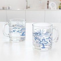 쯔비벨무스터 카라멜 마끼야또 글라스 머그컵 300ml, 블루, 2개